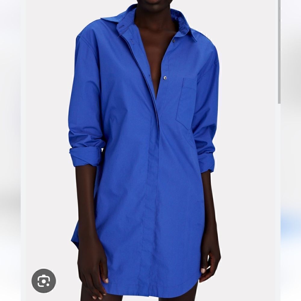 New Alix NYC Clay Poplin Shirt Dress in Cobalt Size Small